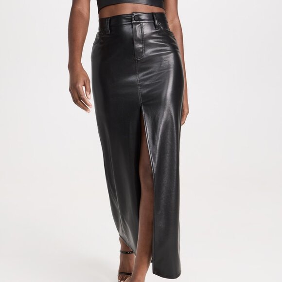 alice + olivia Rye Vegan Leather Skirt with SlitRye Vegan Leather Skirt